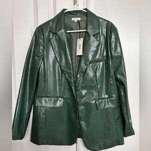 Green Faux Leather Jacket